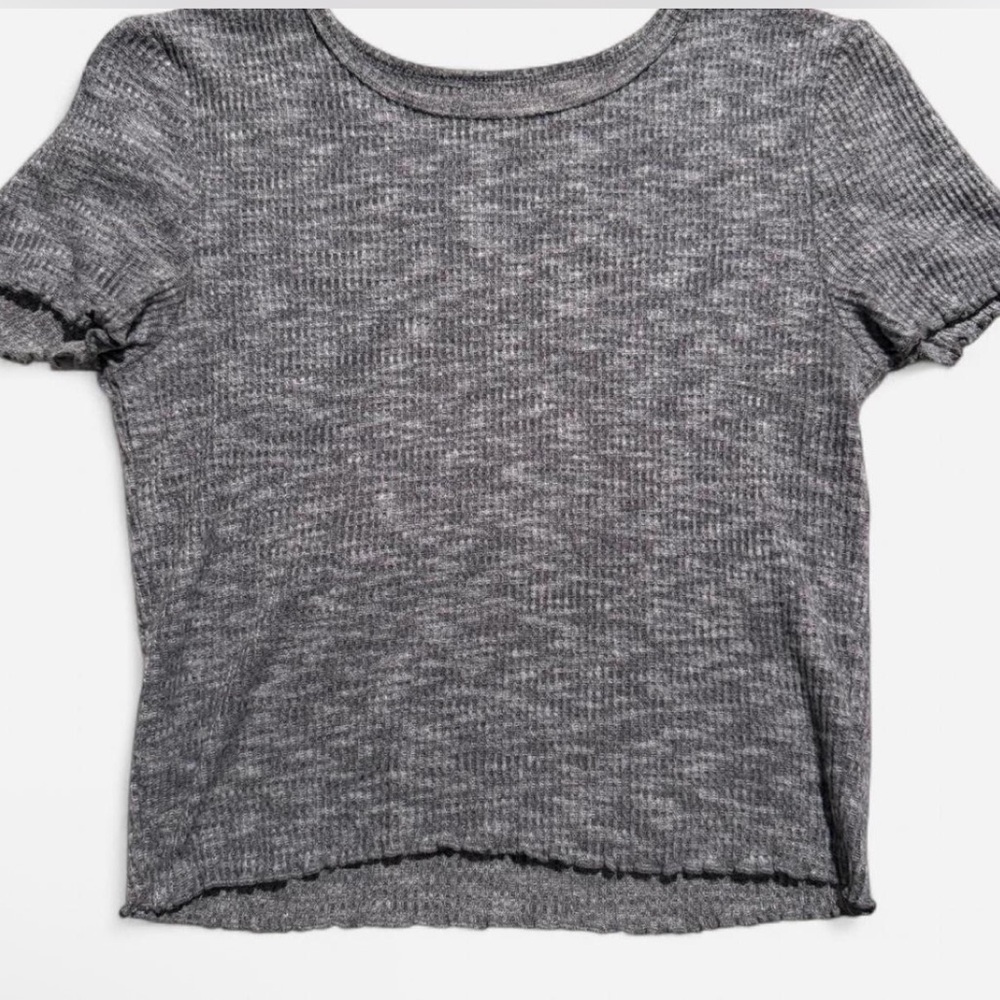 American Eagle Outfitters Heathered Gray Short Sleeve Top